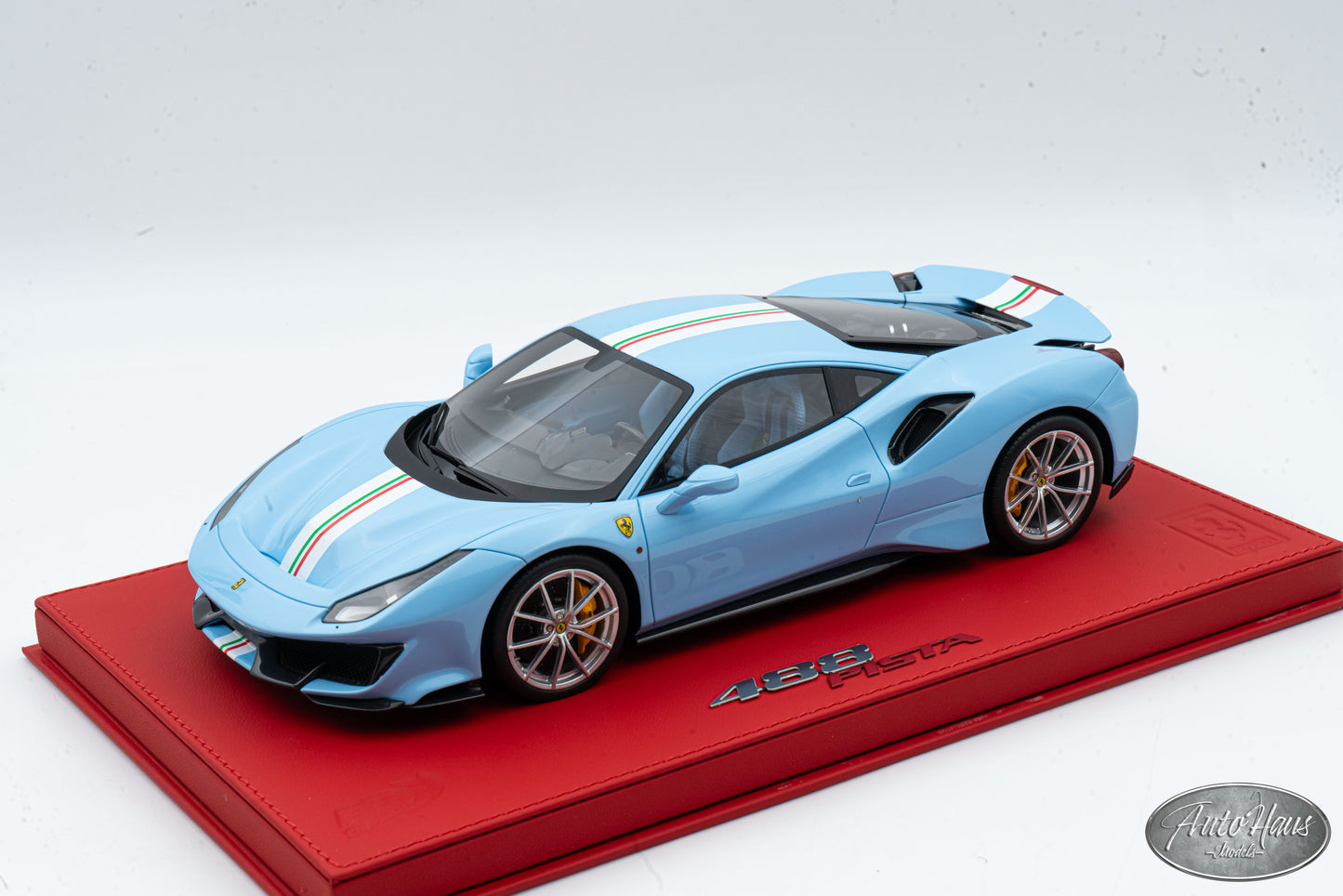 1/18 BBR Ferrari 488 Pista Azzuro La Plata Blue with Italian Flag