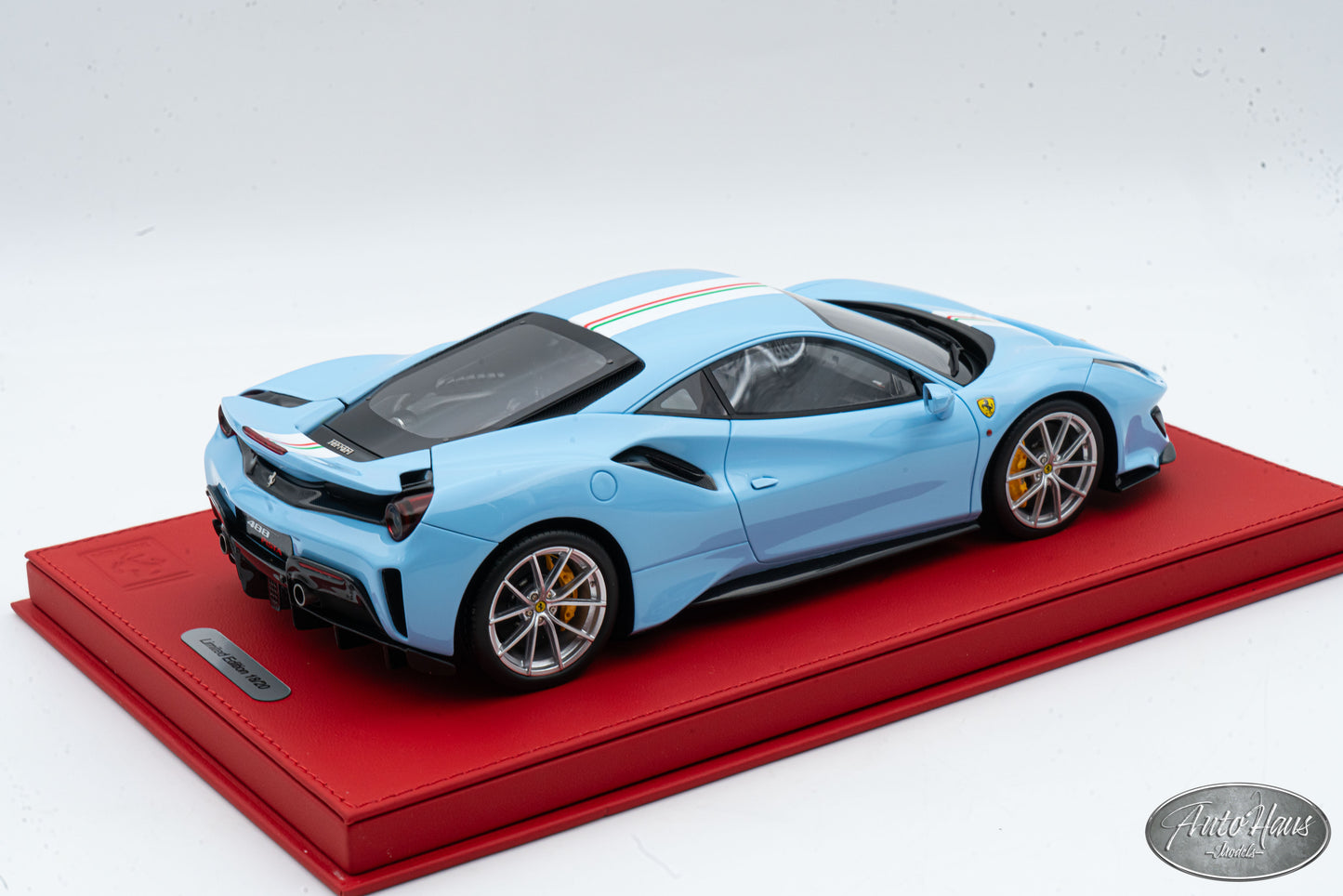 1/18 BBR Ferrari 488 Pista Azzuro La Plata Blue with Italian Flag