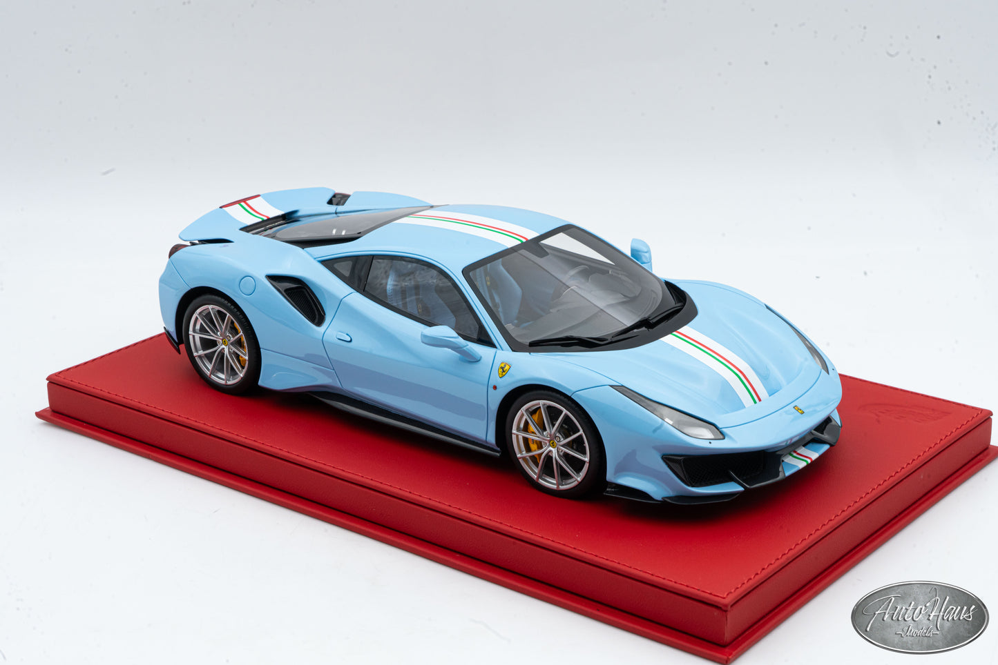 1/18 BBR Ferrari 488 Pista Azzuro La Plata Blue with Italian Flag