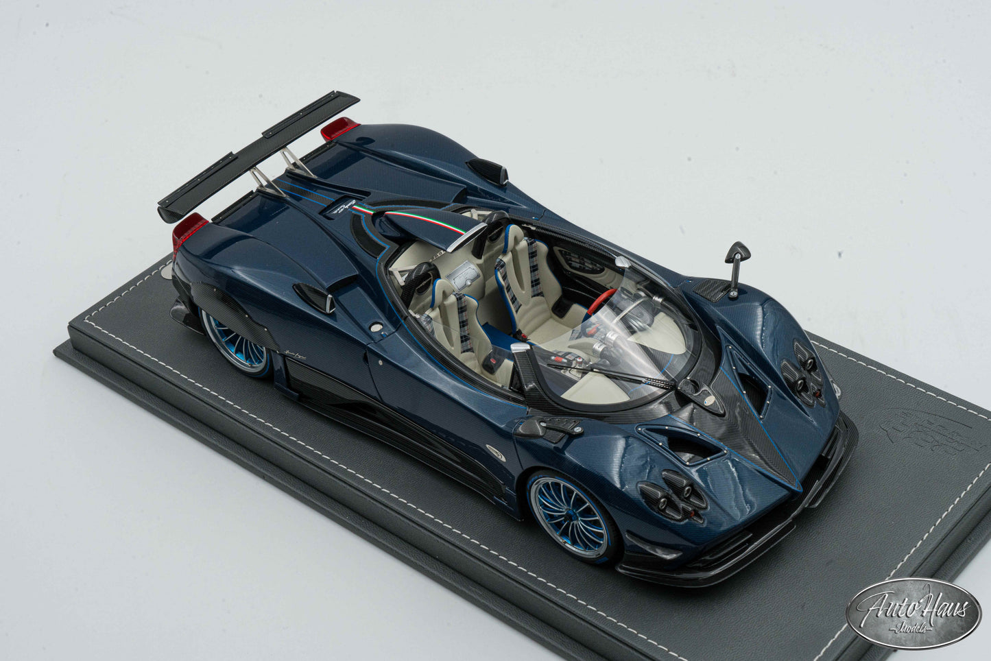 1/18 BBR Pagani Zonda Barchetta AMG Blue Carbon