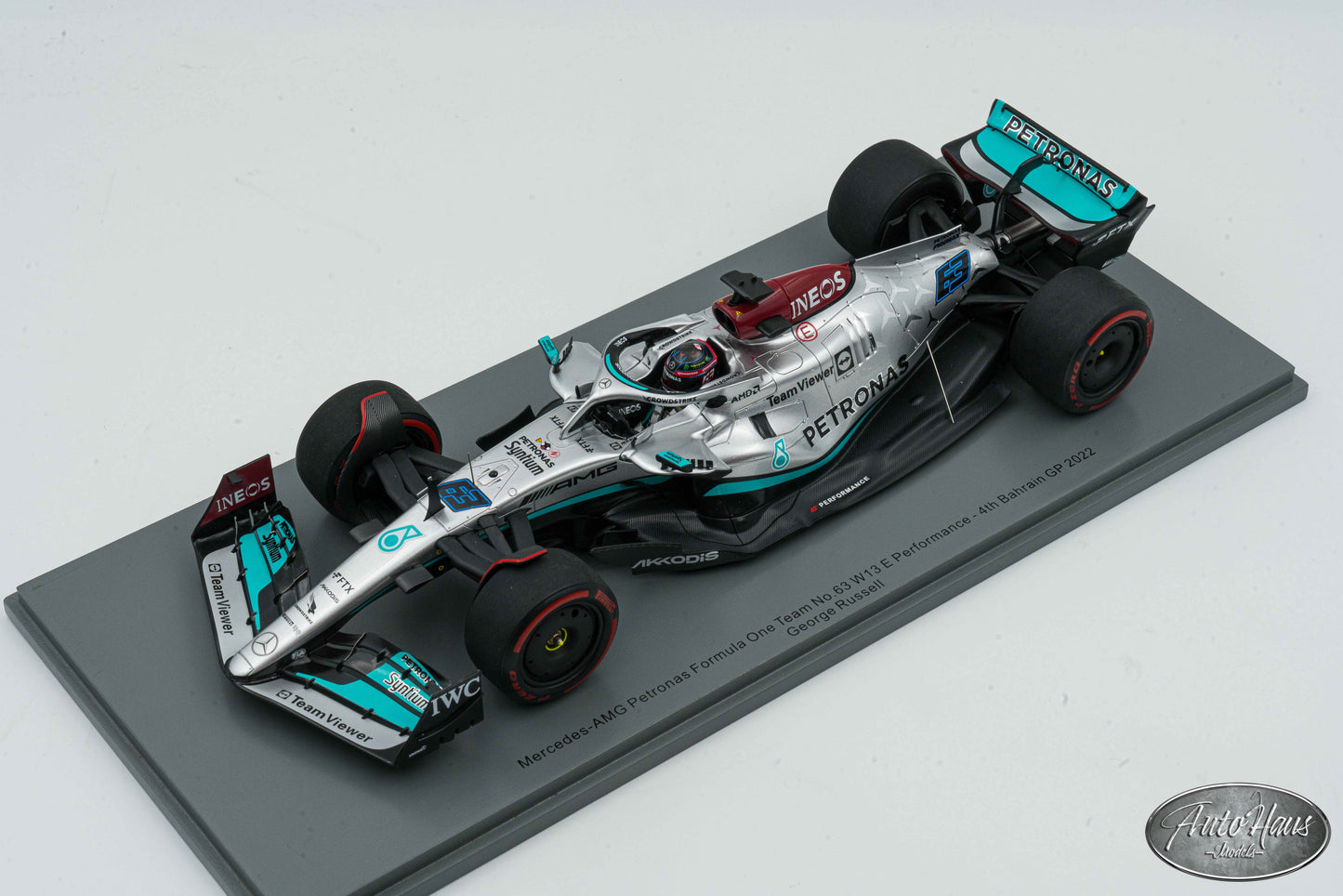 1/18 Spark 2022 Mercedes AMG Petronas W13George Russell 4th Bahrain GP #63