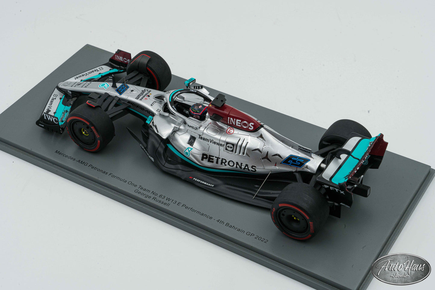 1/18 Spark 2022 Mercedes AMG Petronas W13George Russell 4th Bahrain GP #63