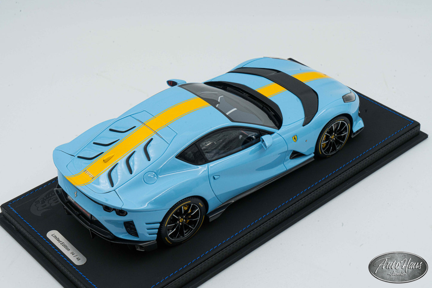 1/18 BBR Ferrari 812 Competizione Blue with Yellow Stripe