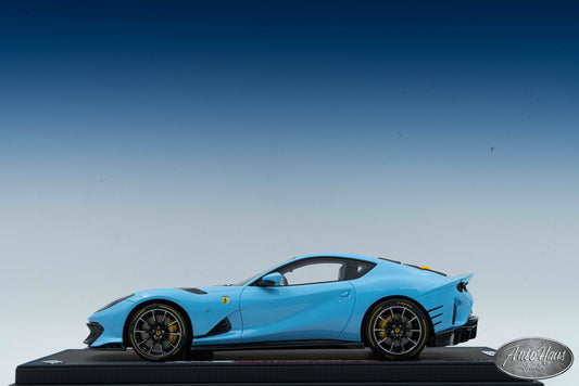 1/18 BBR Ferrari 812 Competizione Blue with Yellow Stripe