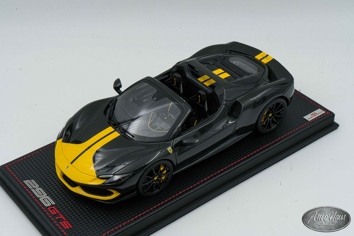 1/18 MR Collection Ferrari 296 GTS Black and Yellow