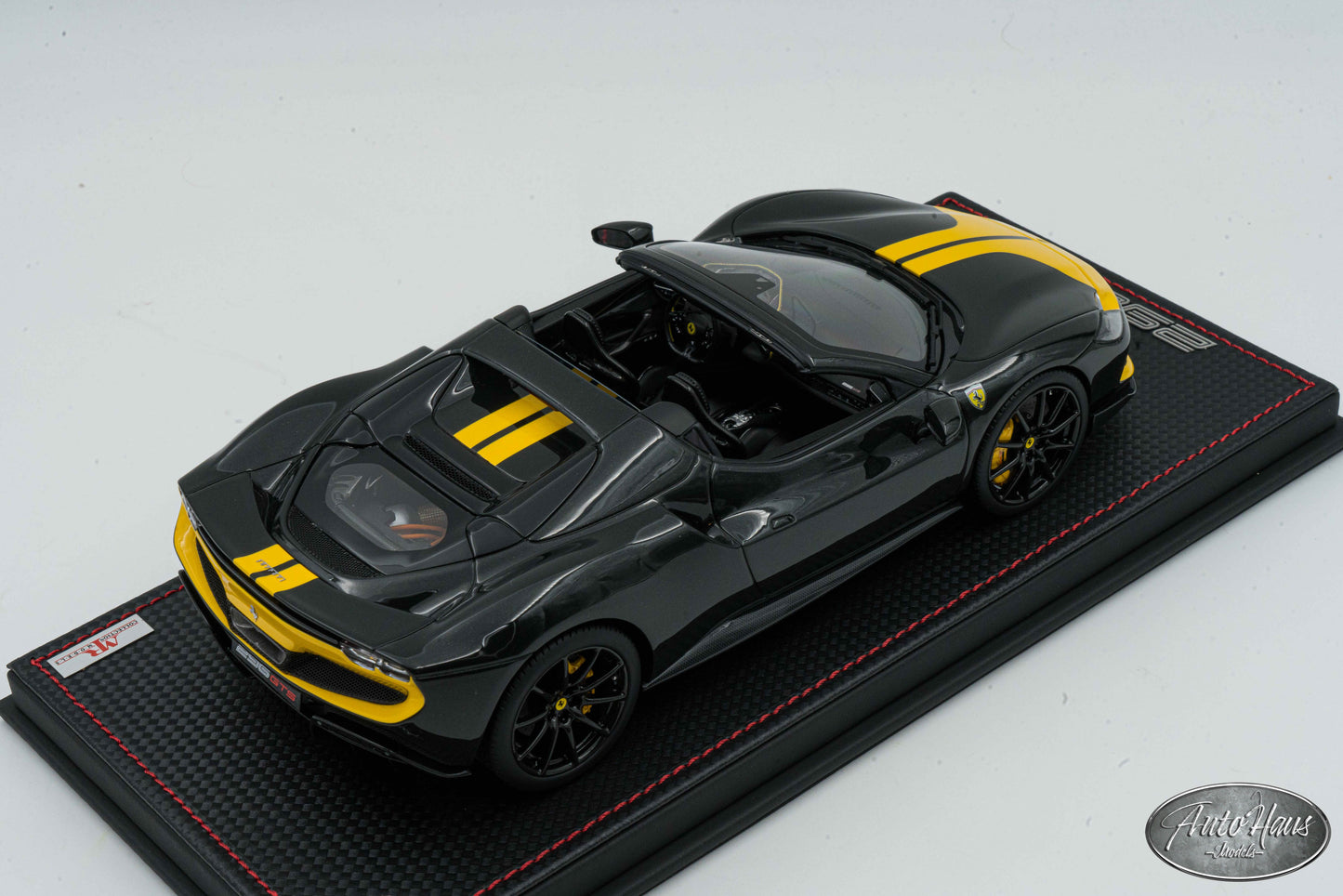 1/18 MR Collection Ferrari 296 GTS Black and Yellow