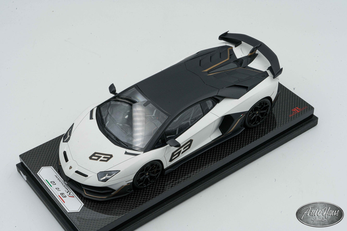 1/18 MR Collection Lamborghini Aventador SVJ Matt White ONE OFF