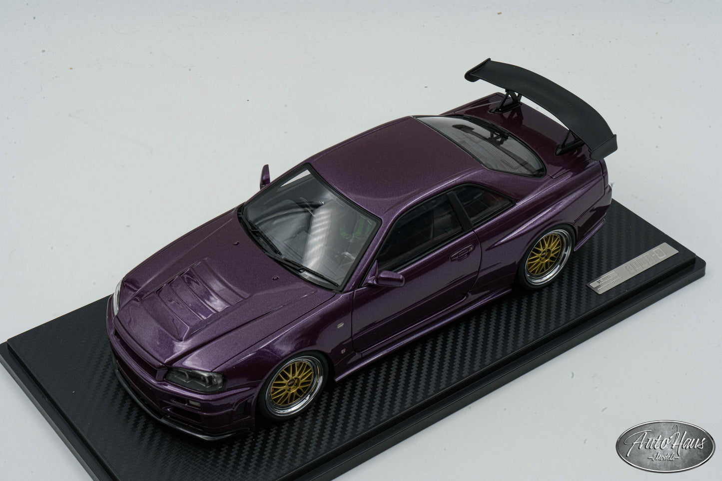 1/18 Ignition Model Nissan GTR R34 Purple BBS Wheels