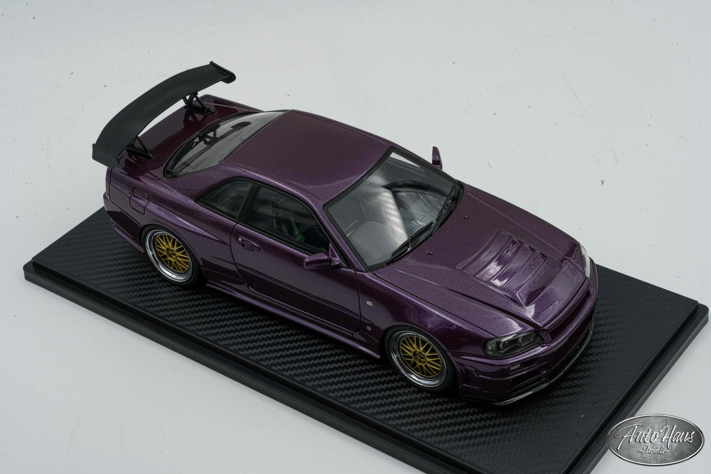 1/18 Ignition Model Nissan GTR R34 Purple BBS Wheels