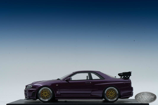 1/18 Ignition Model Nissan GTR R34 Purple BBS Wheels