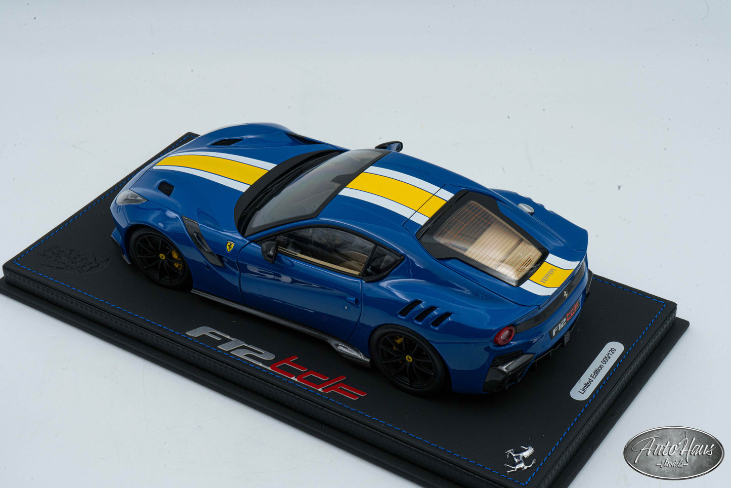 1/18 BBR Ferrari F12 TDF Azzurro Dino Blue with Yellow