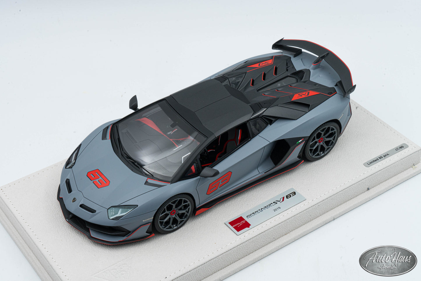 1/18 Make Up 2019 Lamborghini Aventador SVJ Roadster 63 Matt Gray