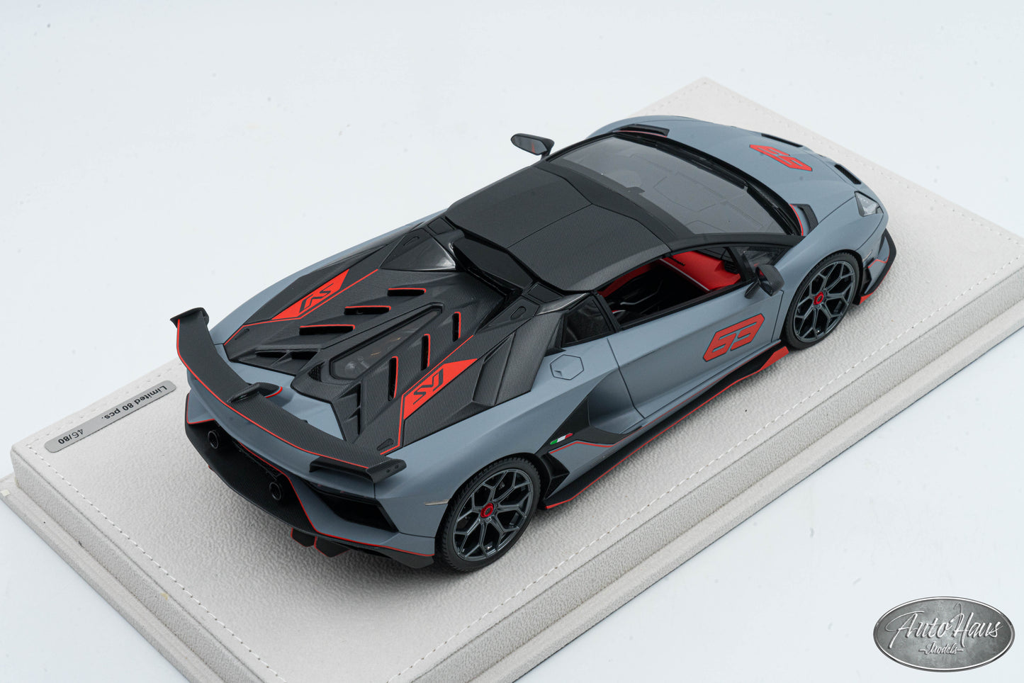 1/18 Make Up 2019 Lamborghini Aventador SVJ Roadster 63 Matt Gray