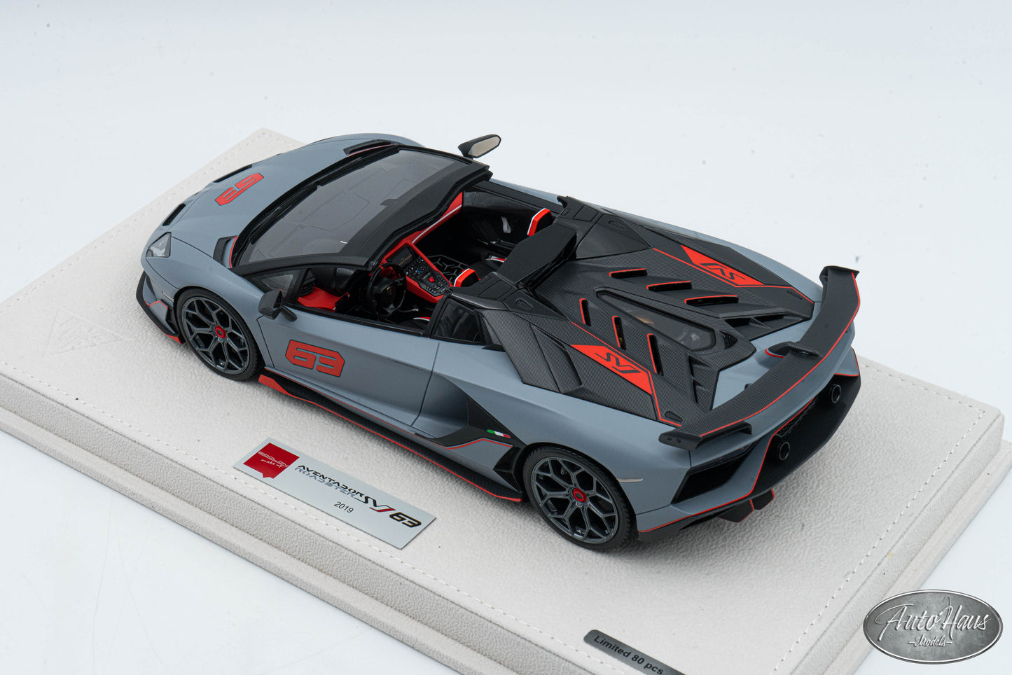 1/18 Make Up 2019 Lamborghini Aventador SVJ Roadster 63 Matt Gray