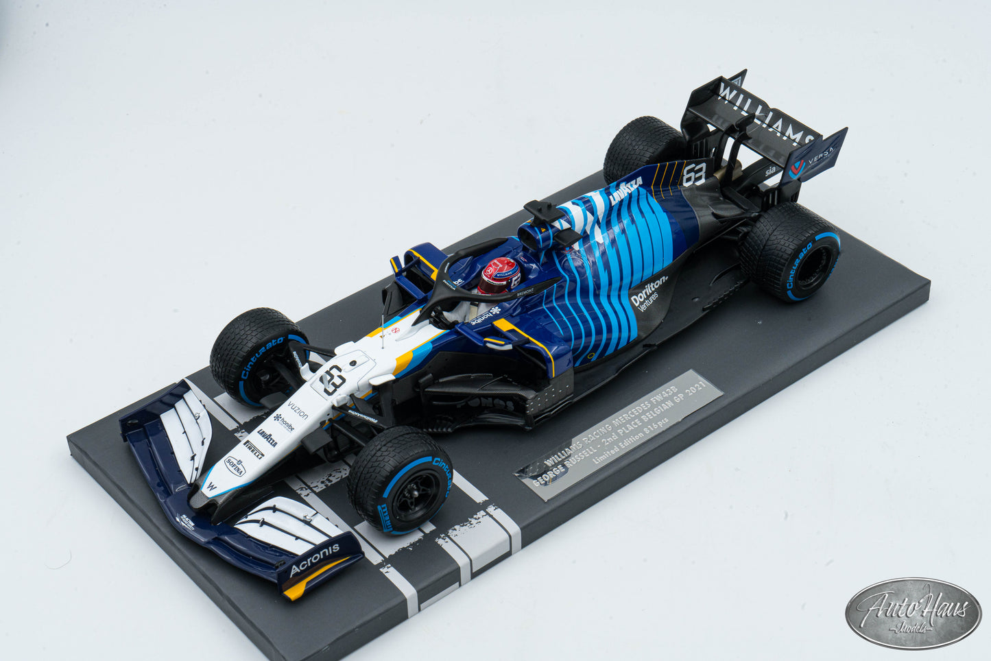 1/18 Minichamps Williams Racing Mercedes FW43B George Russell Belgian GP 2021 - 2nd Place