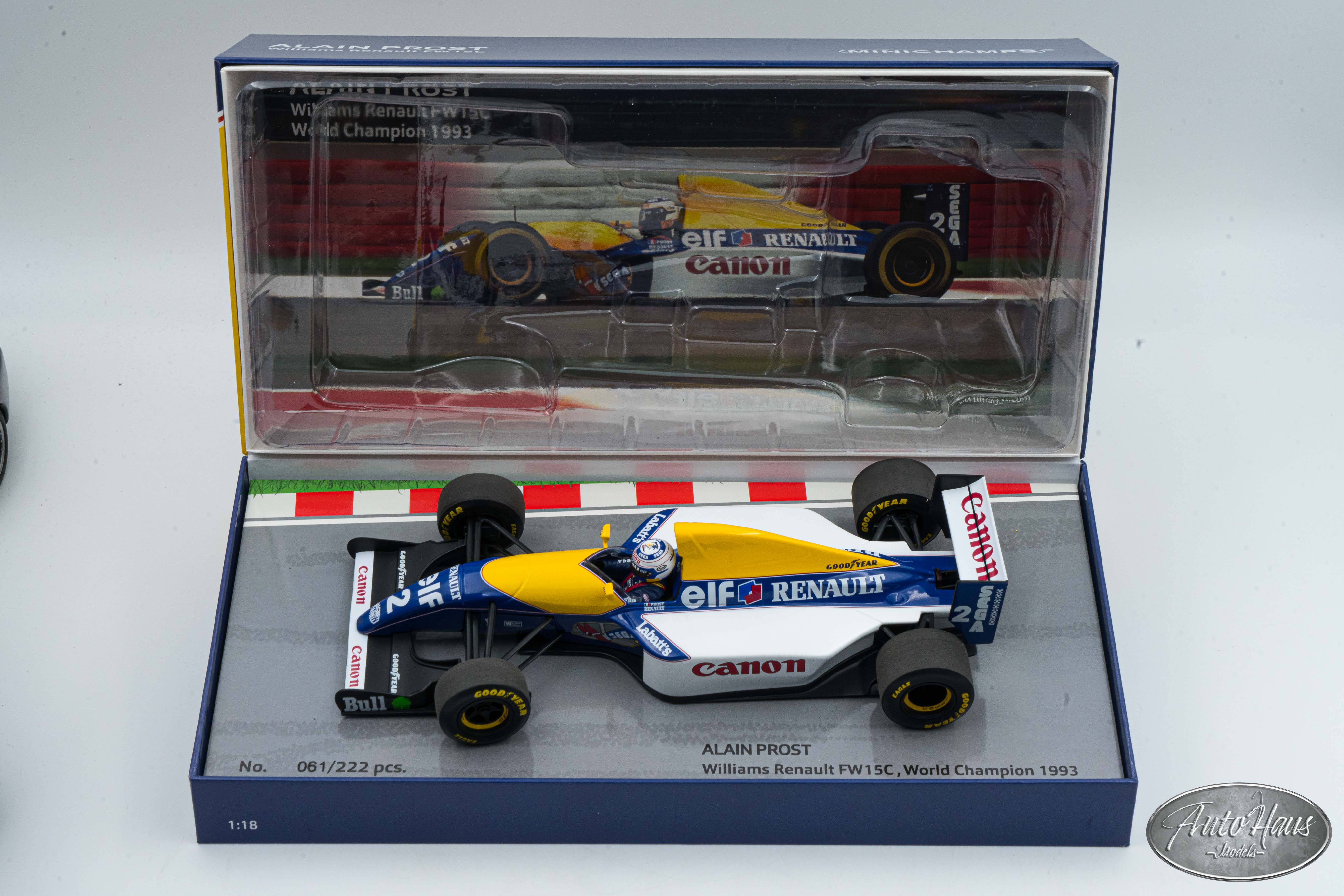 1/18 Minichamps Williams Renault FW15C 1993 World Champion Alain