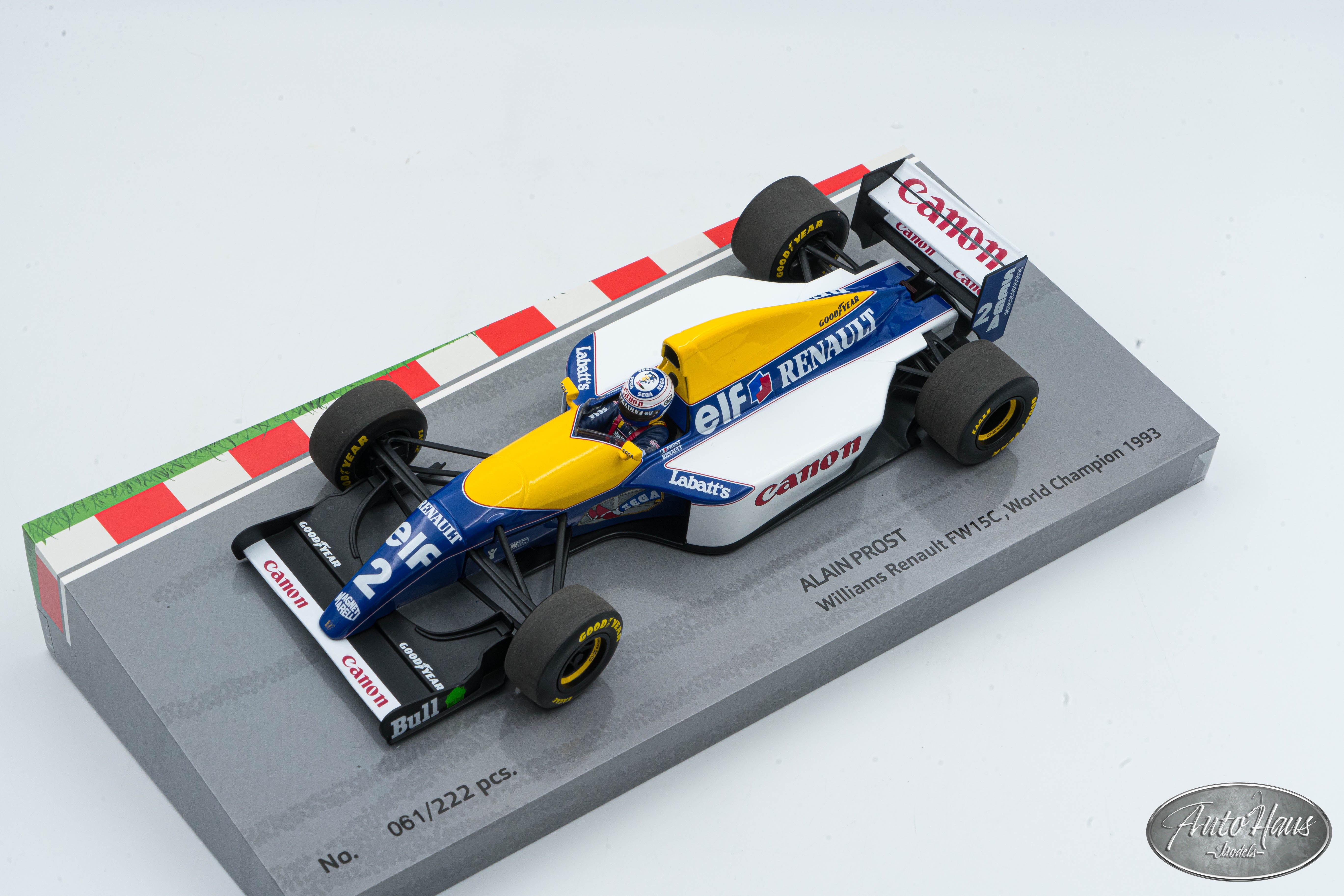 1/18 Minichamps Williams Renault FW15C 1993 World Champion Alain