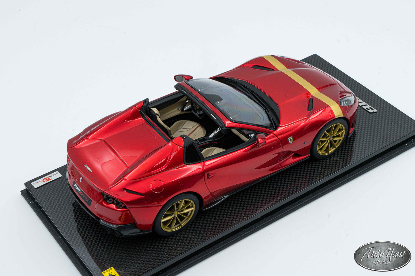 1/18 MR Collection Ferrari 812 GTS Rosso Fuoco Red with Gold Stripe