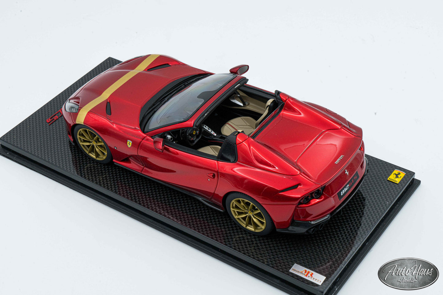 1/18 MR Collection Ferrari 812 GTS Rosso Fuoco Red with Gold Stripe