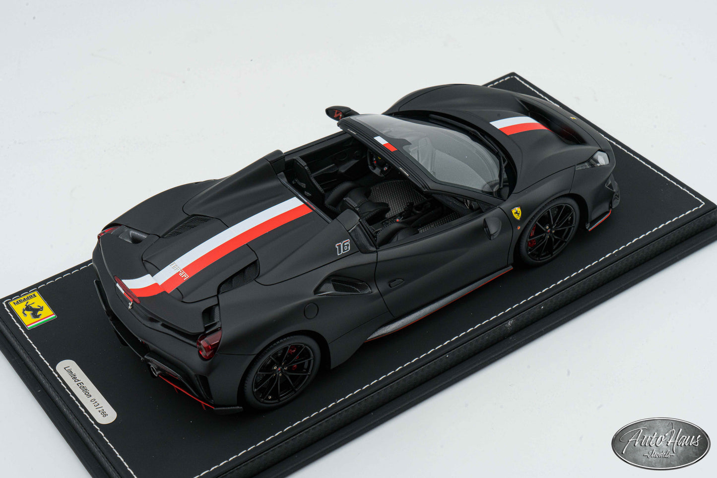 1/18 BBR Ferrari 488 Pista Spider Matt Black Chales Leclerc